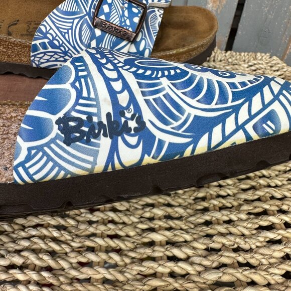 Birkenstock Birki's Catalina Sandals Blue White Sz L7-7.5, M5, EU 38 - Picture 16 of 16